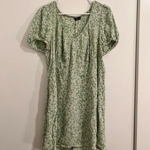 Green Cotton On Floral Tie Dress